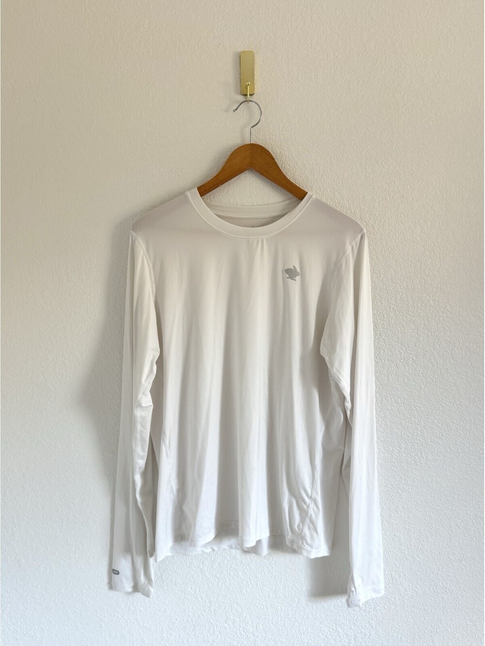 Rabbit EZ Running T Shirt Mens Lg White Long Sleeve Lightweight UPF Performance